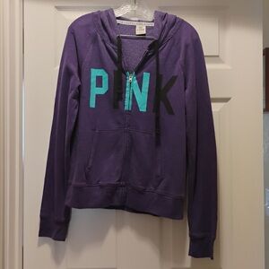 PINK Victoria’s Secret Purple Hoodie Sweatshirt Basic Style circa 2012 Size L